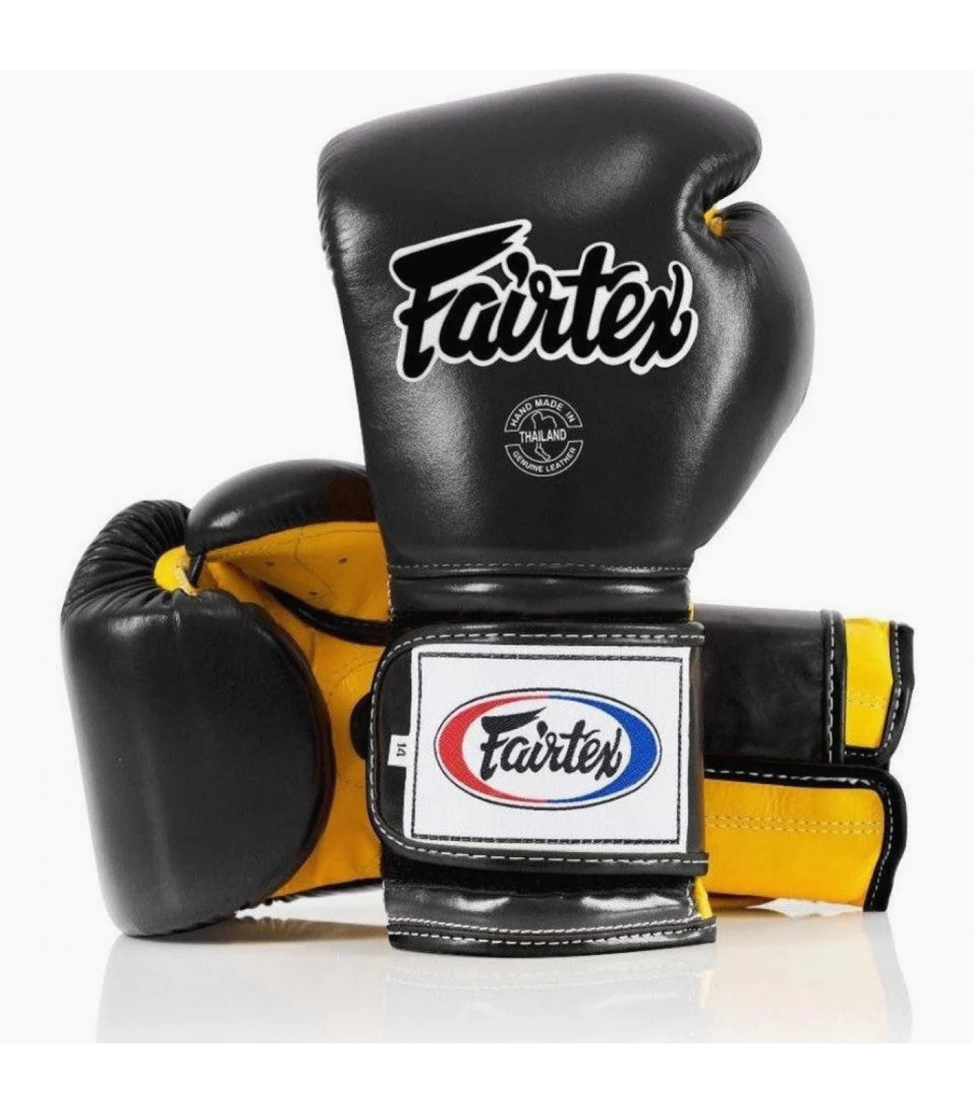 Боксови Ръкавици - Fairtex BGV9 Boxing Gloves Mexican Style - Black/Yellow